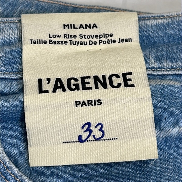 LAGENCE Womens Size 33 Milana Low Rise Olympia Stovepipe Cut Off Jeans NWT - Picture 8 of 13